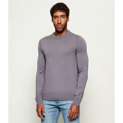 Boss ORANGE Wełniany sweter Avac_C Regular Fit szary S Boss ORANGE Wełniany sweter Avac_C Regular Fit szary S