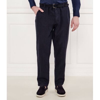 Aeronautica Militare Lniane spodnie Regular Fit granatowy 52 Aeronautica Militare Lniane spodnie Regular Fit granatowy 52