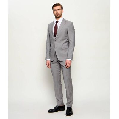 Boss BLACK Wełniany garnitur H-Huge-2Pcs-253 Slim Fit szary 54 Boss BLACK Wełniany garnitur H-Huge-2Pcs-253 Slim Fit szary 54