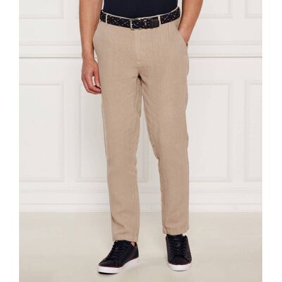 Aeronautica Militare Lniane spodnie Regular Fit beżowy 52 Aeronautica Militare Lniane spodnie Regular Fit beżowy 52