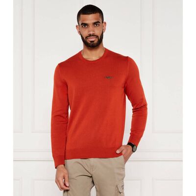 Aeronautica Militare Sweter Regular Fit pomarańczowy L Aeronautica Militare Sweter Regular Fit pomarańczowy L