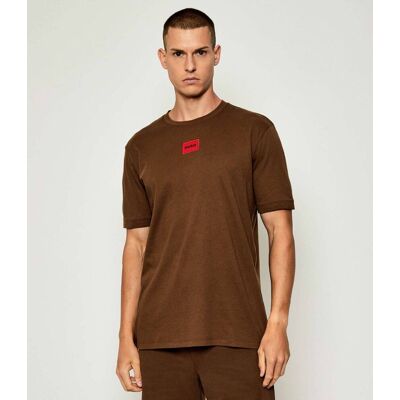 HUGO T-shirt Diragolino212 Regular Fit brązowy XL HUGO T-shirt Diragolino212 Regular Fit brązowy XL