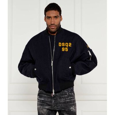 Dsquared2 Wełniana kurtka bomber Regular Fit granatowy 50 Dsquared2 Wełniana kurtka bomber Regular Fit granatowy 50