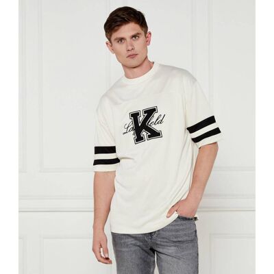 Karl Lagerfeld T-shirt Loose fit beżowy XL Karl Lagerfeld T-shirt Loose fit beżowy XL