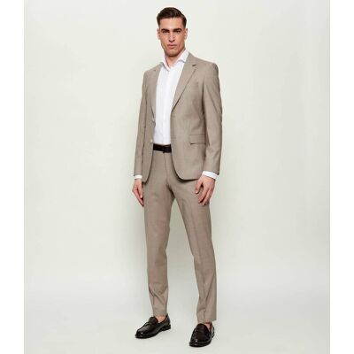 Boss BLACK Wełniany garnitur H-Houston-2pcs-261 Slim Fit beżowy 50 Boss BLACK Wełniany garnitur H-Houston-2pcs-261 Slim Fit beżowy 50
