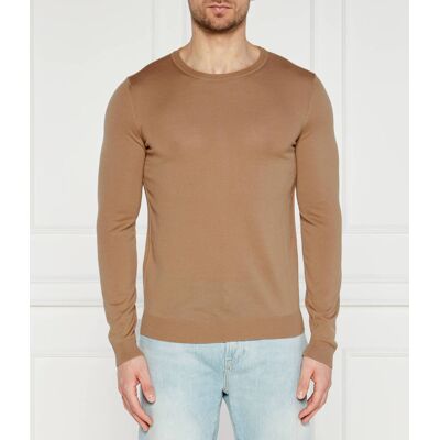Boss BLACK Wełniany sweter Leno-P Slim Fit camel XL Boss BLACK Wełniany sweter Leno-P Slim Fit camel XL