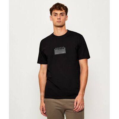 HUGO T-shirt Delastio Regular Fit czarny M HUGO T-shirt Delastio Regular Fit czarny M