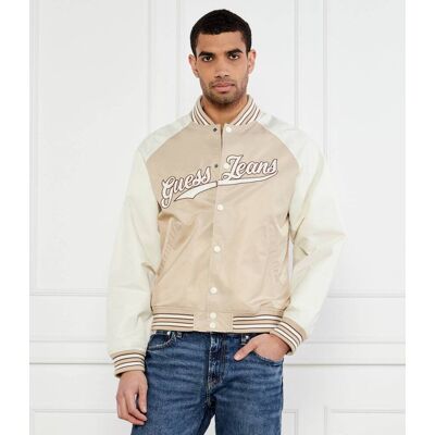 Guess Jeans Kurtka bomber Regular Fit beżowy M Guess Jeans Kurtka bomber Regular Fit beżowy M