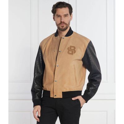 Boss BLACK Skórzana kurtka bomber Moniro Regular Fit beżowy 52 Boss BLACK Skórzana kurtka bomber Moniro Regular Fit beżowy 52