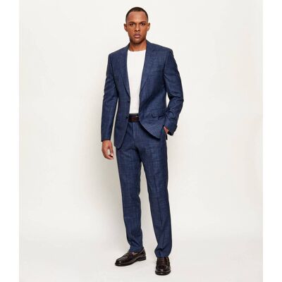 Boss BLACK Wełniany garnitur H-Huge-2Pcs-B1-253 Slim Fit z dodatkiem jedwabiu granatowy 56 Boss BLACK Wełniany garnitur H-Huge-2Pcs-B1-253 Slim Fit z dodatkiem jedwabiu granatowy 56