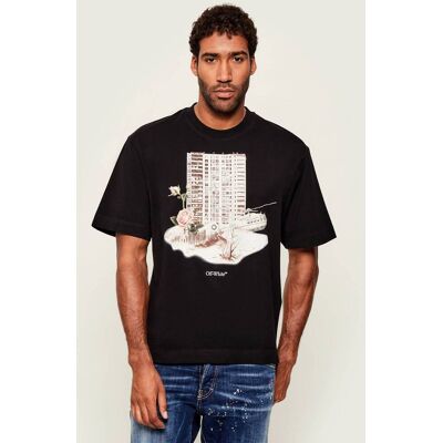 OFF-WHITE T-shirt BUILDING SKATE Regular Fit czarny M OFF-WHITE T-shirt BUILDING SKATE Regular Fit czarny M