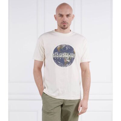 Napapijri T-shirt S-DAULE SS WHITECAP GRAY Regular Fit beżowy XXL Napapijri T-shirt S-DAULE SS WHITECAP GRAY Regular Fit beżowy XXL