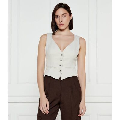 Guess Kamizelka MATEA Slim Fit ecru XL Guess Kamizelka MATEA Slim Fit ecru XL