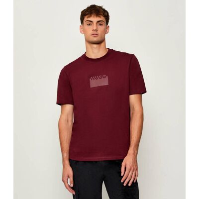 HUGO T-shirt Delastio Regular Fit bordowy XL HUGO T-shirt Delastio Regular Fit bordowy XL