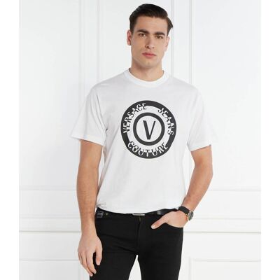 Versace Jeans Couture T-shirt SERIGRAFICHE Regular Fit biały XL Versace Jeans Couture T-shirt SERIGRAFICHE Regular Fit biały XL