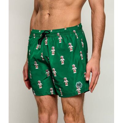 Philipp Plein Szorty kąpielowe Regular Fit zielony XL Philipp Plein Szorty kąpielowe Regular Fit zielony XL