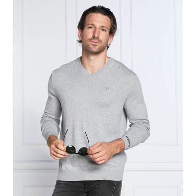 Pepe Jeans London Sweter ANDRE Slim Fit z dodatkiem wełny i kaszmiru szary S Pepe Jeans London Sweter ANDRE Slim Fit z dodatkiem wełny i kaszmiru szary S