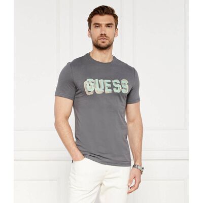 Guess T-shirt Regular Fit grafitowy M Guess T-shirt Regular Fit grafitowy M