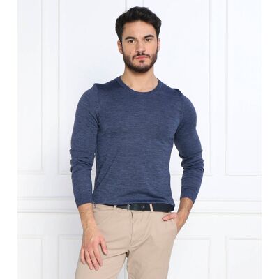 Boss BLACK Wełniany sweter Leno-P Slim Fit niebieski XXL Boss BLACK Wełniany sweter Leno-P Slim Fit niebieski XXL