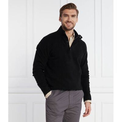 Calvin Klein Sweter LYCRA BLEND BUTTON QUARTER ZIP Regular Fit z dodatkiem wełny czarny M Calvin Klein Sweter LYCRA BLEND BUTTON QUARTER ZIP Regular Fit z dodatkiem wełny czarny M