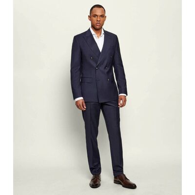 Boss BLACK Wełniany garnitur H-Huge-2pcs-DB-254 Slim Fit granatowy 48 Boss BLACK Wełniany garnitur H-Huge-2pcs-DB-254 Slim Fit granatowy 48