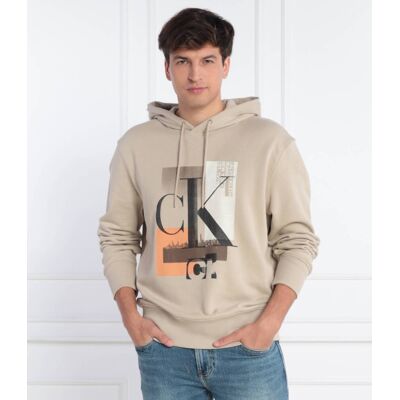 Calvin Klein Jeans Bluza CONNECTED LAYER LANDSCAPE Regular Fit beżowy S Calvin Klein Jeans Bluza CONNECTED LAYER LANDSCAPE Regular Fit beżowy S