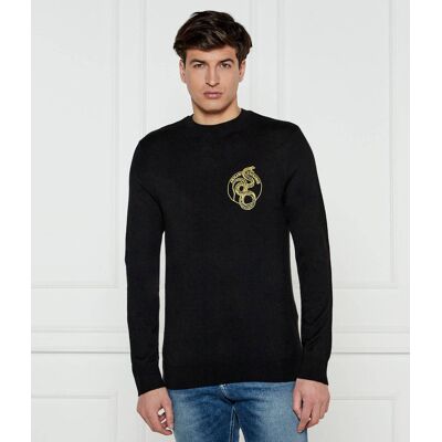 Giorgio Armani Exchange Sweter Regular Fit z dodatkiem wełny czarny XXL Giorgio Armani Exchange Sweter Regular Fit z dodatkiem wełny czarny XXL