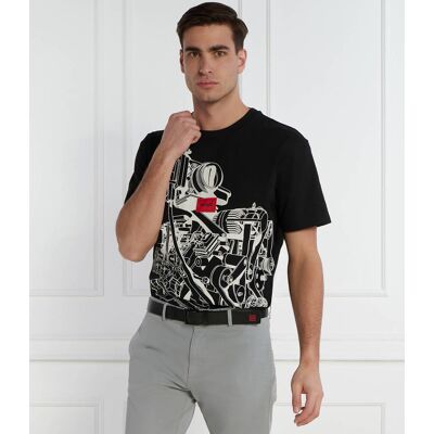 HUGO T-shirt Dacifico Loose fit czarny XS HUGO T-shirt Dacifico Loose fit czarny XS