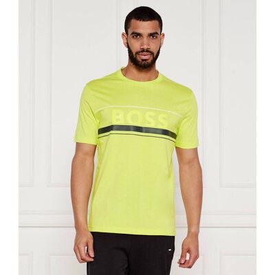 Boss GREEN T-shirt Iconic Zone Regular Fit limonkowy M Boss GREEN T-shirt Iconic Zone Regular Fit limonkowy M