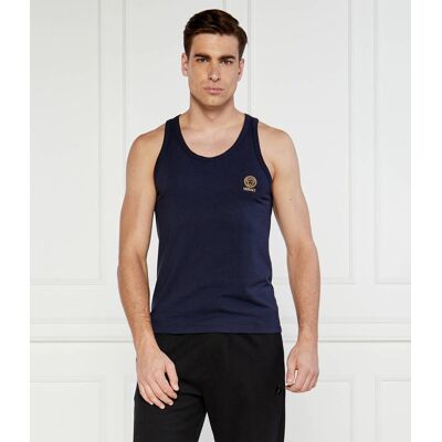 Versace Tank top Slim Fit granatowy M Versace Tank top Slim Fit granatowy M