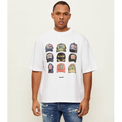 Dsquared2 T-shirt Iconique Loose fit biały XXL Dsquared2 T-shirt Iconique Loose fit biały XXL