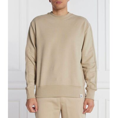 Calvin Klein Jeans Bluza WOVEN TAB Regular Fit beżowy S Calvin Klein Jeans Bluza WOVEN TAB Regular Fit beżowy S