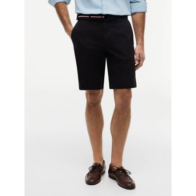 Tommy Hilfiger Szorty chino + pasek Denton Slim Fit czarny 33 Tommy Hilfiger Szorty chino + pasek Denton Slim Fit czarny 33