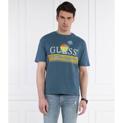 Guess T-shirt Classic fit niebieski XL Guess T-shirt Classic fit niebieski XL