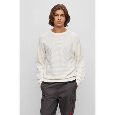 HUGO Sweter Sonderson Regular Fit ecru XL HUGO Sweter Sonderson Regular Fit ecru XL