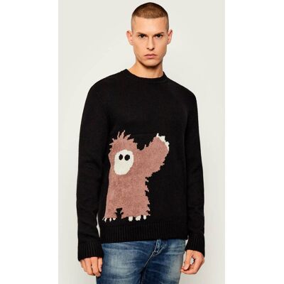 EA7 Sweter Regular Fit z dodatkiem wełny i kaszmiru czarny L EA7 Sweter Regular Fit z dodatkiem wełny i kaszmiru czarny L