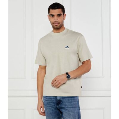 Boss ORANGE T-shirt Te_numbers Loose fit beżowy L Boss ORANGE T-shirt Te_numbers Loose fit beżowy L