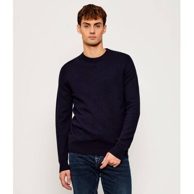 Joop! Jeans Wełniany sweter Laurelor Regular Fit granatowy M Joop! Jeans Wełniany sweter Laurelor Regular Fit granatowy M