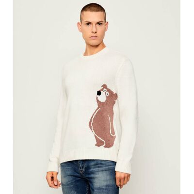 EA7 Sweter Regular Fit z dodatkiem wełny i kaszmiru biały XXXL EA7 Sweter Regular Fit z dodatkiem wełny i kaszmiru biały XXXL