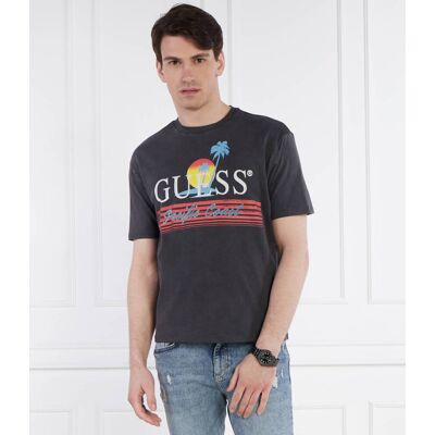 Guess T-shirt Classic fit grafitowy XL Guess T-shirt Classic fit grafitowy XL