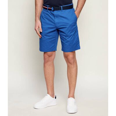 Tommy Hilfiger Szorty chino + pasek Denton Slim Fit niebieski 38 Tommy Hilfiger Szorty chino + pasek Denton Slim Fit niebieski 38