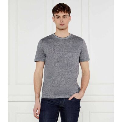 Boss BLACK T-shirt H-Thompson 28 Regular Fit z dodatkiem lnu szary XXL Boss BLACK T-shirt H-Thompson 28 Regular Fit z dodatkiem lnu szary XXL