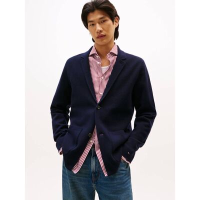 Tommy Hilfiger Wełniany kardigan Regular Fit granatowy M Tommy Hilfiger Wełniany kardigan Regular Fit granatowy M