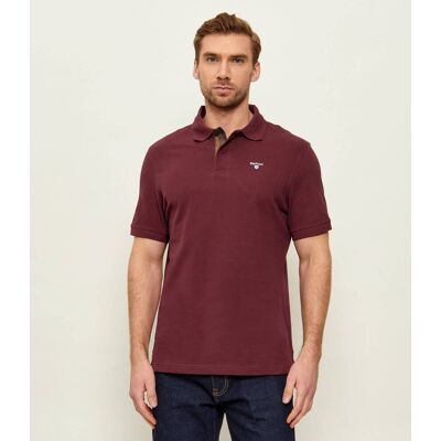 Barbour Polo Tartan Regular Fit pique bordowy XXL Barbour Polo Tartan Regular Fit pique bordowy XXL