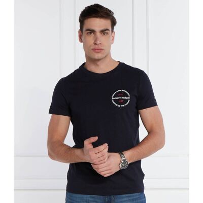Tommy Hilfiger T-shirt Slim Fit granatowy XXL Tommy Hilfiger T-shirt Slim Fit granatowy XXL