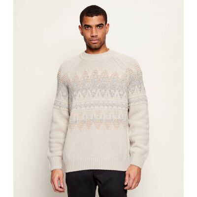 Boss ORANGE Wełniany sweter Karombo Relaxed fit beżowy XXL Boss ORANGE Wełniany sweter Karombo Relaxed fit beżowy XXL