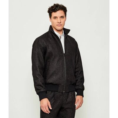 HUGO Kurtka bomber Kapino254X Modern fit z dodatkiem jedwabiu czarny 54 HUGO Kurtka bomber Kapino254X Modern fit z dodatkiem jedwabiu czarny 54