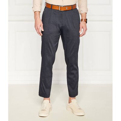 Boss BLACK Lniane spodnie chino P-Perin-RDS-WG-242 Relaxed fit granatowy 50 Boss BLACK Lniane spodnie chino P-Perin-RDS-WG-242 Relaxed fit granatowy 50