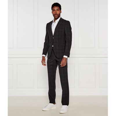 Boss BLACK Wełniany garnitur P-Huge-2Pcs-252 Slim Fit czarny 52 Boss BLACK Wełniany garnitur P-Huge-2Pcs-252 Slim Fit czarny 52