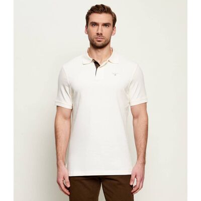 Barbour Polo Tartan Tailored slim pique kremowy S Barbour Polo Tartan Tailored slim pique kremowy S